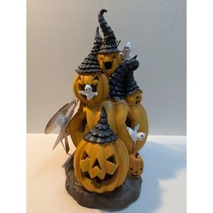 Halloween HallowHome LED Pumpkin House‎ Hangry Jack O Lantern Witch Hat Ghost